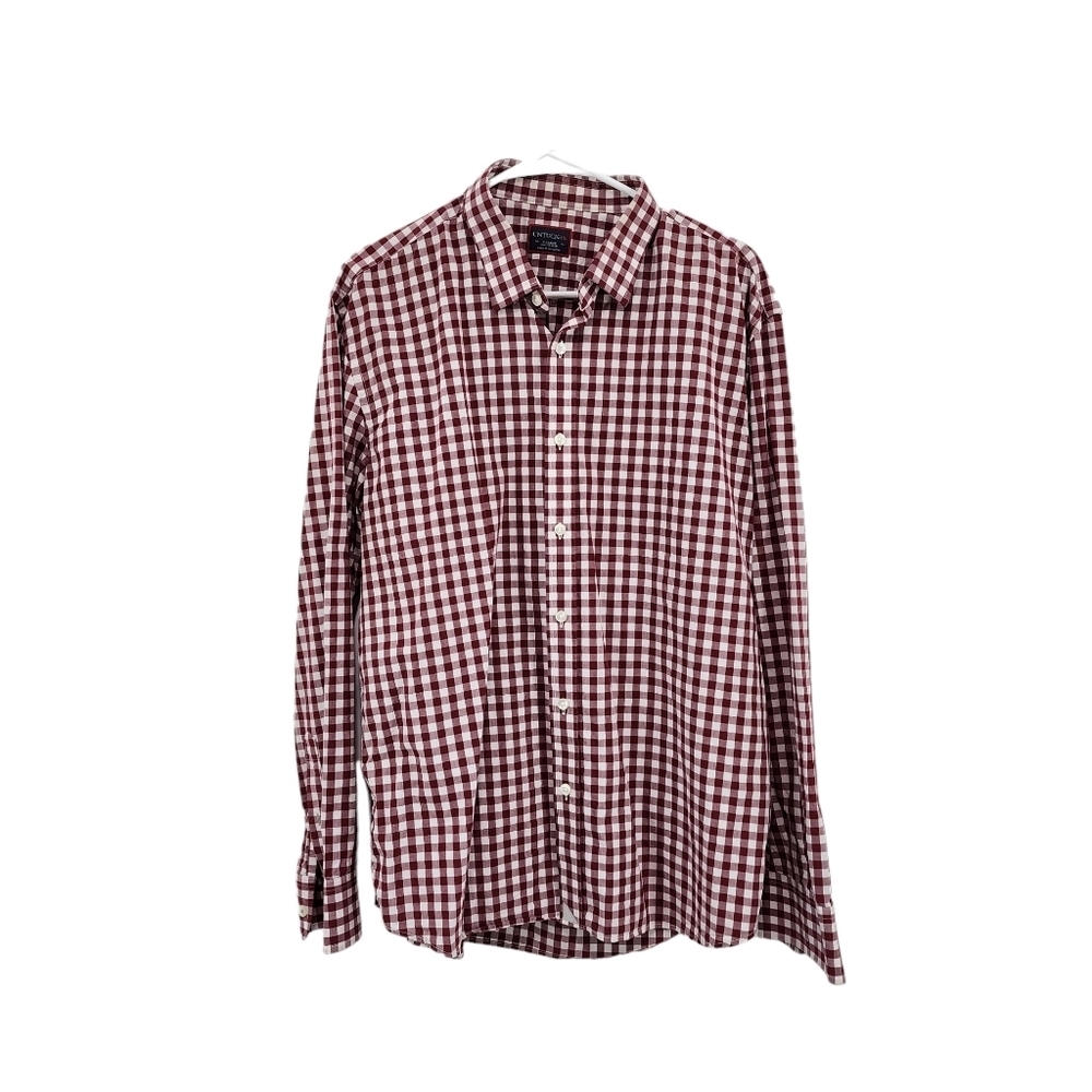 Untuckit Men's Cotton Gingham Button Down Shirt - XL